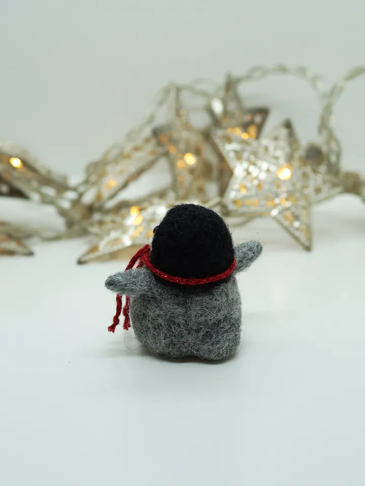 Miniature needle felted baby penguin, made to order