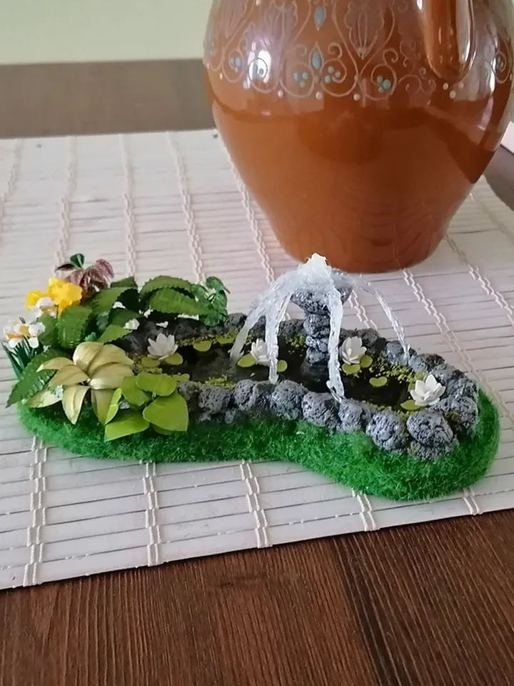 Pond for a dollhouse. Miniature pond.1:12 scale.