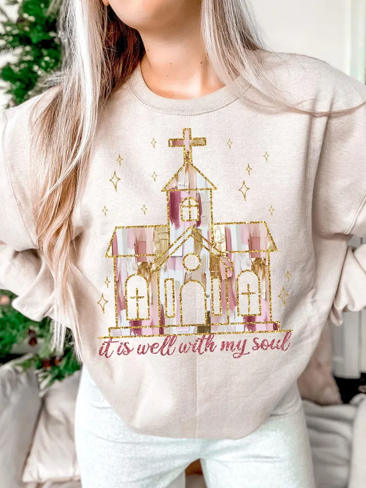 Church PNG It Is Well With My Soul PNG Christian Shirt Sublimation Design Christian Christmas Religious PNG Scriptures Christmas Png