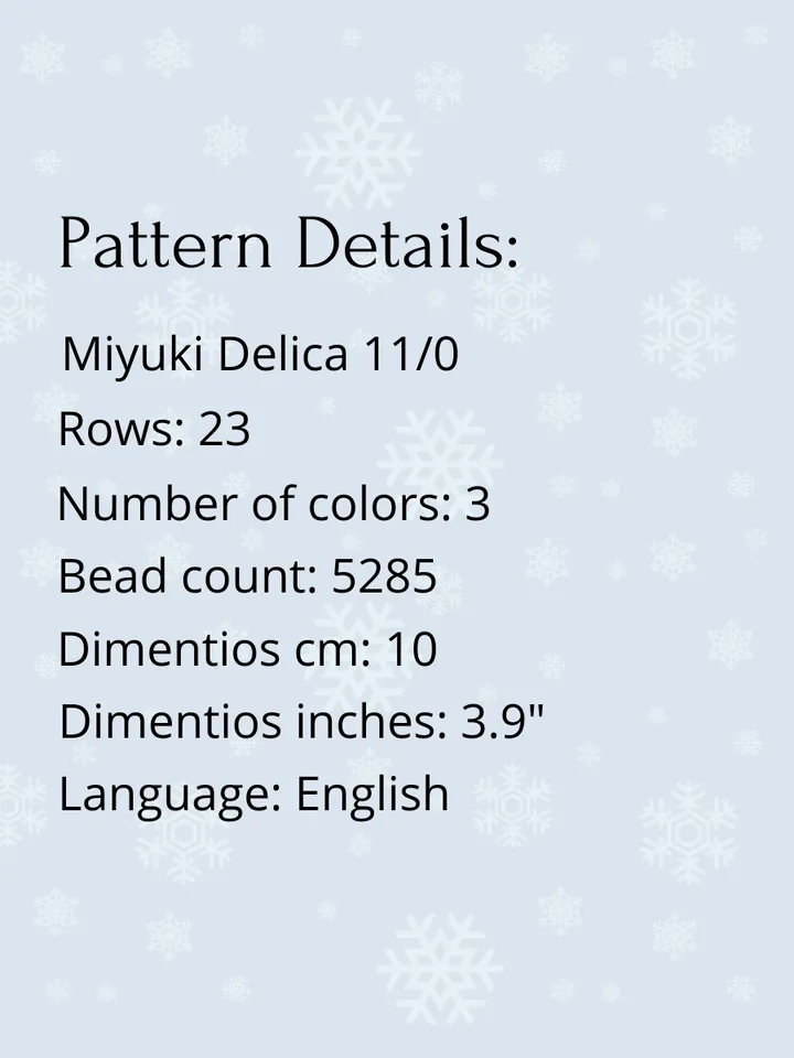 Snowflake, 3D Peyote Star Beading PDF Pattern, Christmas ornament