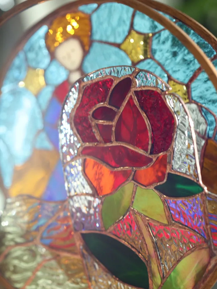 Stained Glass: The Little Prince, Tiffany Technique Stained Glass: The Little Prince, Double Stained Glass Piece: The Little Prince