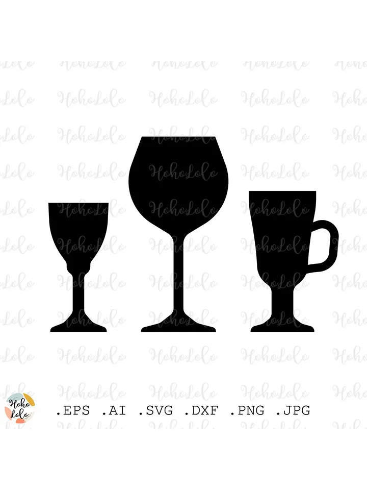Wine Glasses Svg, Wine Glasses Silhouette, Wine Glasses Cricut, Wine Glasses Stencil, Wine Glasses Template Dxf, Wine Glasses Clipart Png