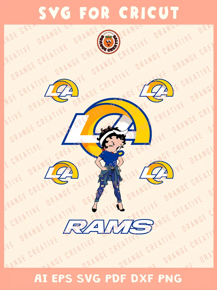 Los Angeles Rams x Betty Boop Svg, NFL Rams Team Svg, NFL Football SVG for cricut, Rams Team Gift For Fan, Svg Files for Cricut, Png, Dxf, Digital Download