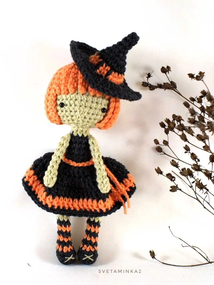 Crochet Witch Doll Pattern. Amigurumi Doll. Digital Download. PDF.