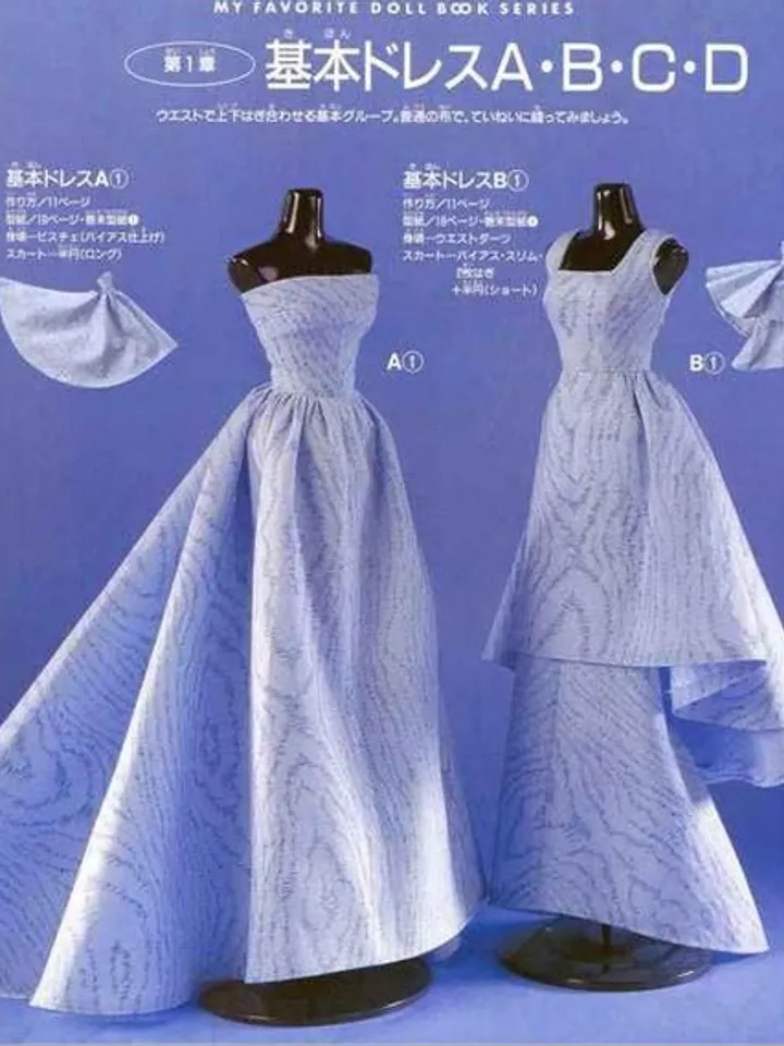 Clothes for Fashionable Dolls Japanese Magazine Sewing Pattern Wardrobe Clothes for Dolls Digital Download PDF
