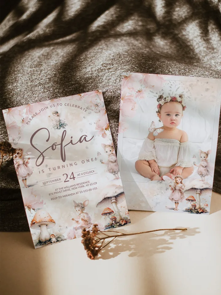 Editable Fairy Birthday Invitation Fairy Floral Birthday Invite Magical Enchanted Fairy 1st Birthday Invite Pixie Fairy Party Magical fa12