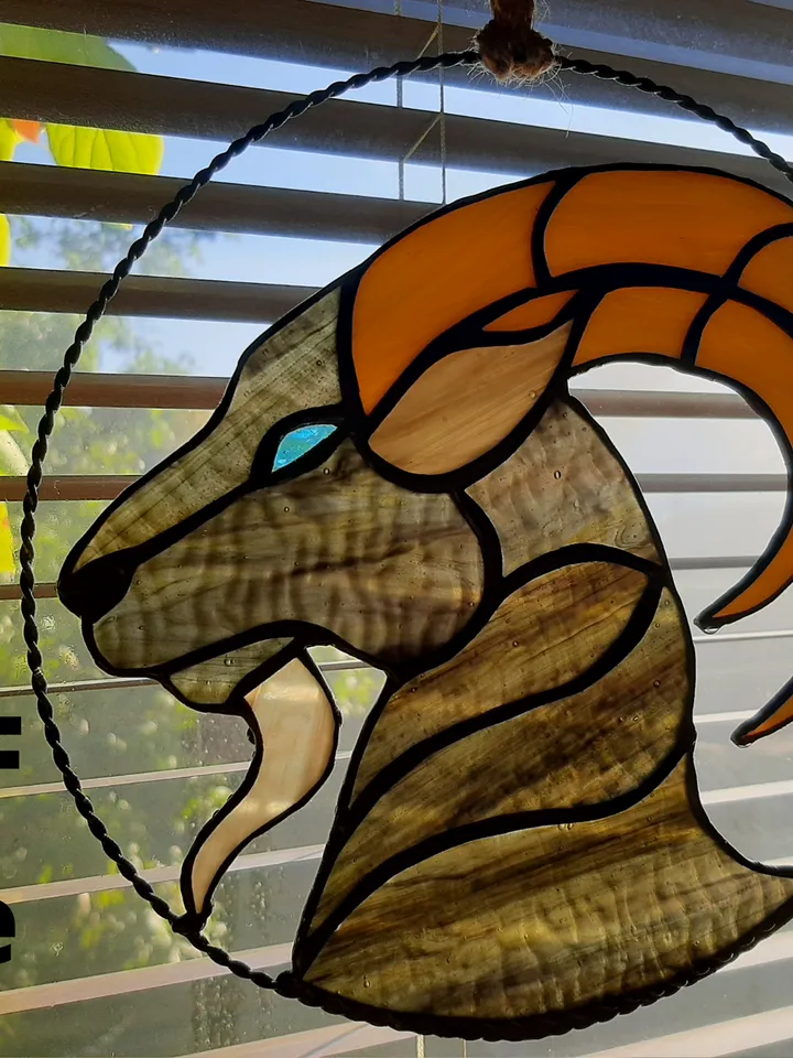 Capricorn zodiac sign/ Digital Download / Stained Glass Pattern / PDF file / DIY