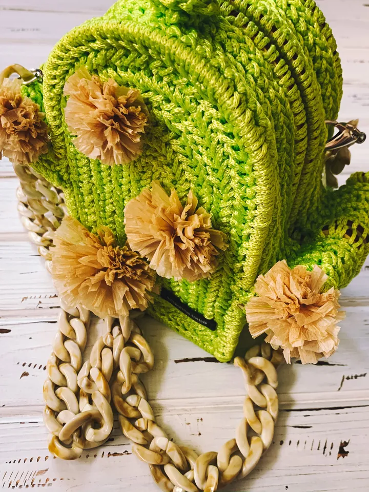 Green bag cactus, small crossbody purse, boho cottagecore bag, wallet crossbody, crossbody box bag, vegan phone crossbody, woven, drawstring