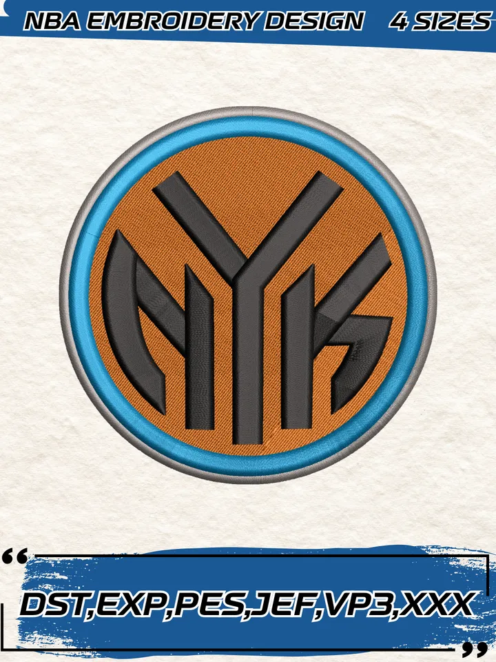 New York Knicks Logo Embroidery Designs,NBA Logo Embroidery Files, Machine Embroidery Design File, 4 Sizes,Digital Download
