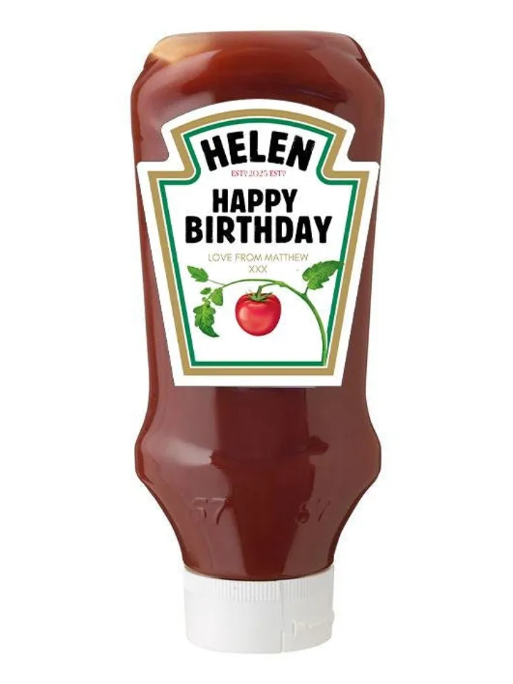 Personalized Tomato Ketchup Sauce Label, Secret Santa Novelty fun gift for Christmas, Anniversary, Birthday, Editable Sticker Canva digital