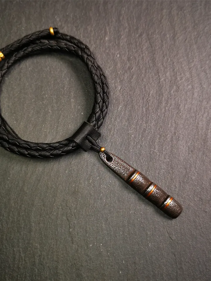 Gandhanra Handmade Tibetan Amulet Pendant,Tibetan Ladder of Heaven, Made of Cold Iron,2.08"