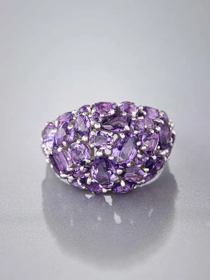 Women's ring, silver 925 with amethyst