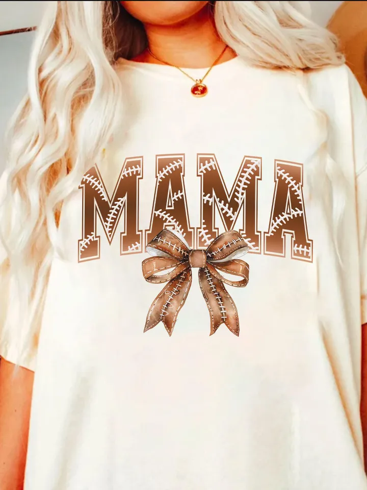 Football Mama png design sublimation png retro mama png game day png design varsity mama png,Coquette Bow png tee shirt png football mom