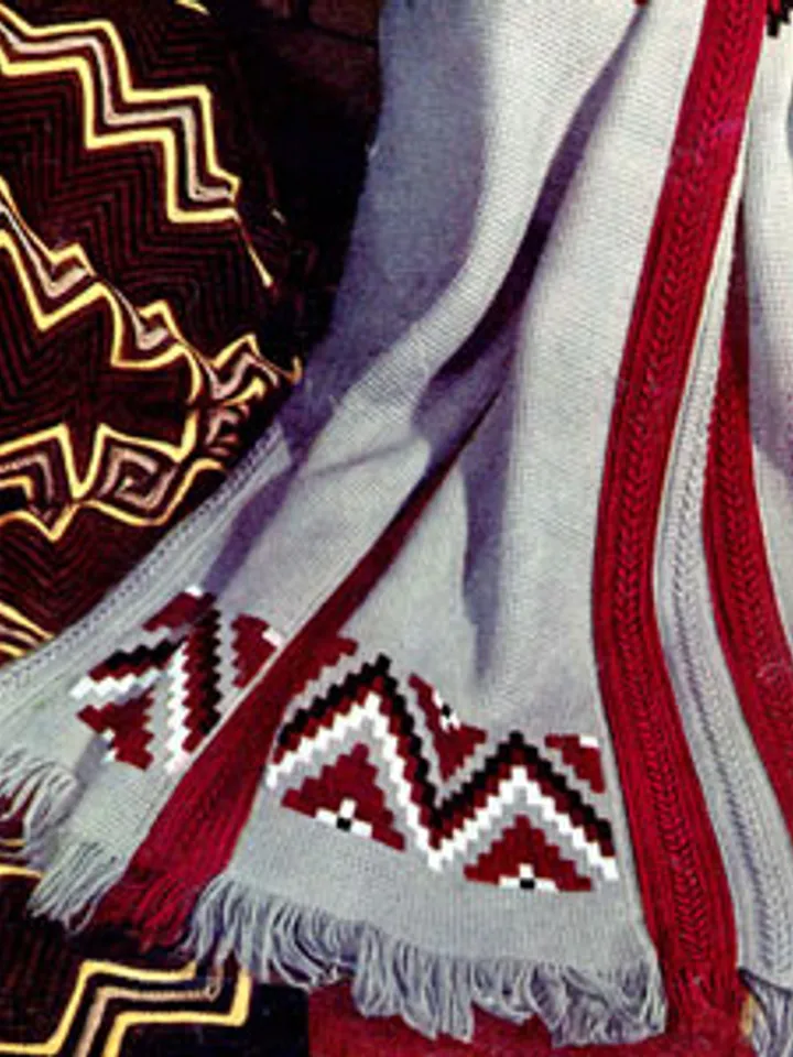 Crochet Pattern Vintage Afghan Indian Stripe Digital Download PDF