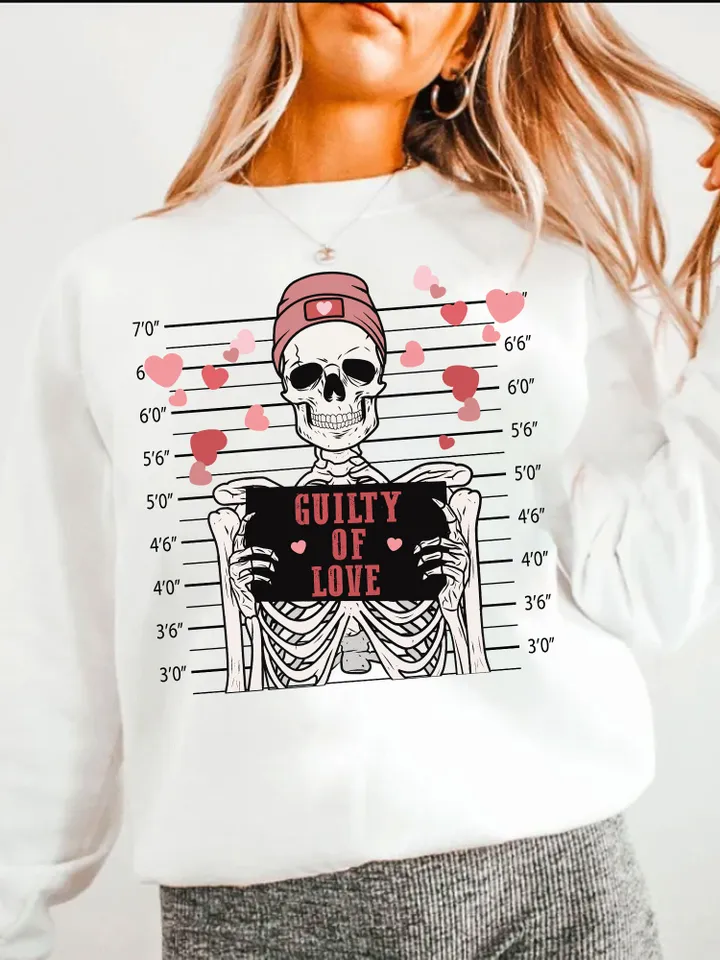 Guilty Of Love Skeleton PNG Skeleton Valentine, Funny Valentine Png, Xoxo Png, Heart Png, Love Png, Sublimation Png, Valentines Day Png
