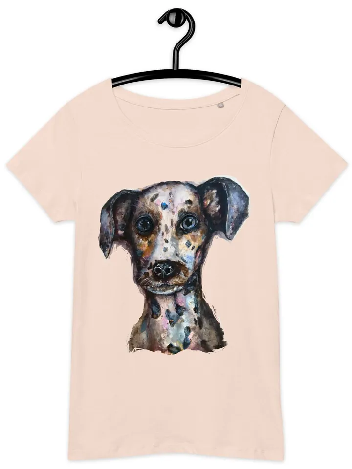 Dalmatian Women’s basic organic t-shirt made with my original watercolor painting,dog lovers wearable gifts,women soft cotton t shirts