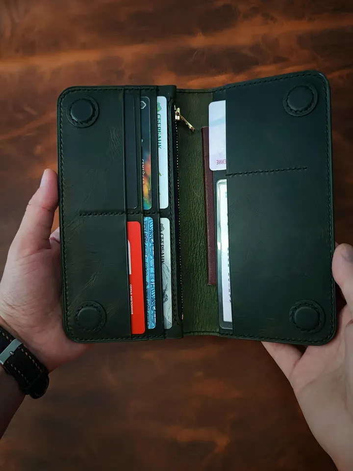 Long Wallet Pattern - Leather Wallet Pattern with Magnetic Snaps - Download PDF.