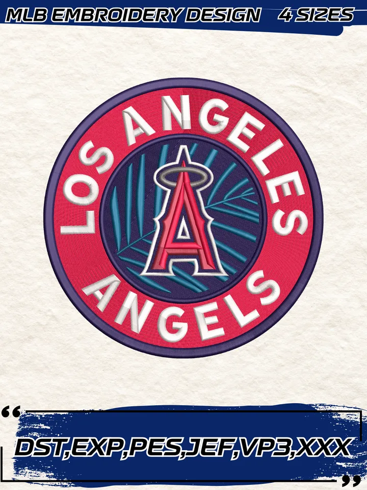 Los Angeles Angels Alternate Logo Embroidery Design,MLB Embroidery Design,Machine Embroidery Design File,4 Sizes, Digital Download