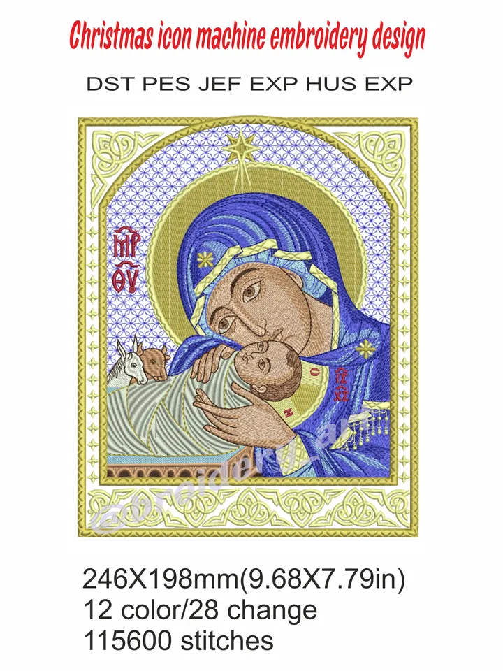 Christmas icon embroidery design