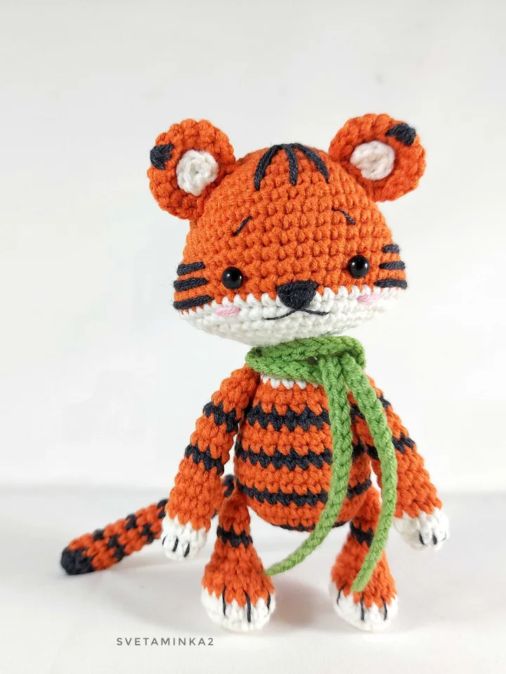 Tiger Crochet Pattern Amigurumi Tiger Cub Cute Animal Toy. Digital Download. PDF.