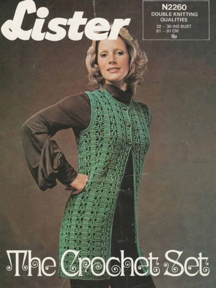 Vest crochet pattern, waistcoat women crochet pattern pdf