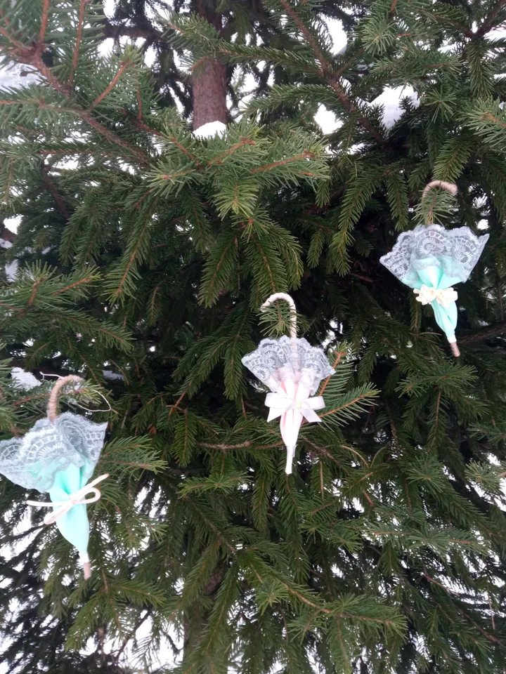 Set of 3 umbrellas pendant/ handmade umbrellas/ Christmas tree ornament/Xmas decor/home decoration/kitchen decor
