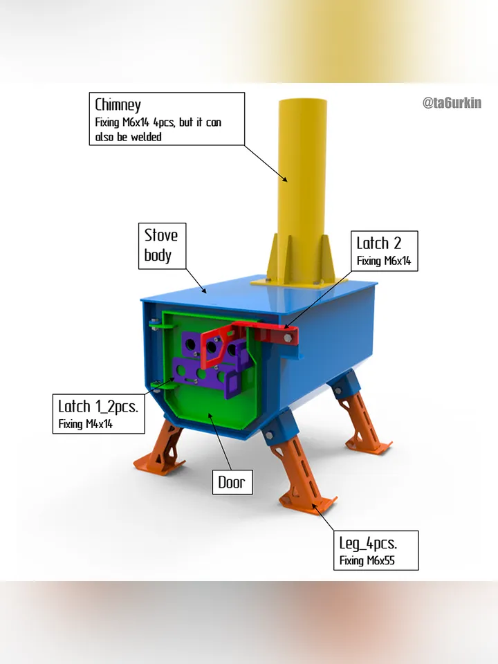 Welding Project Plans Drawings Stove 2 (DXF, PDF)