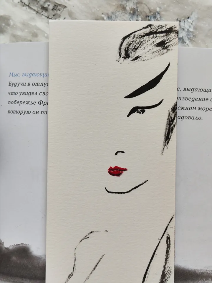 Handpainted bookmark.Ssmurai