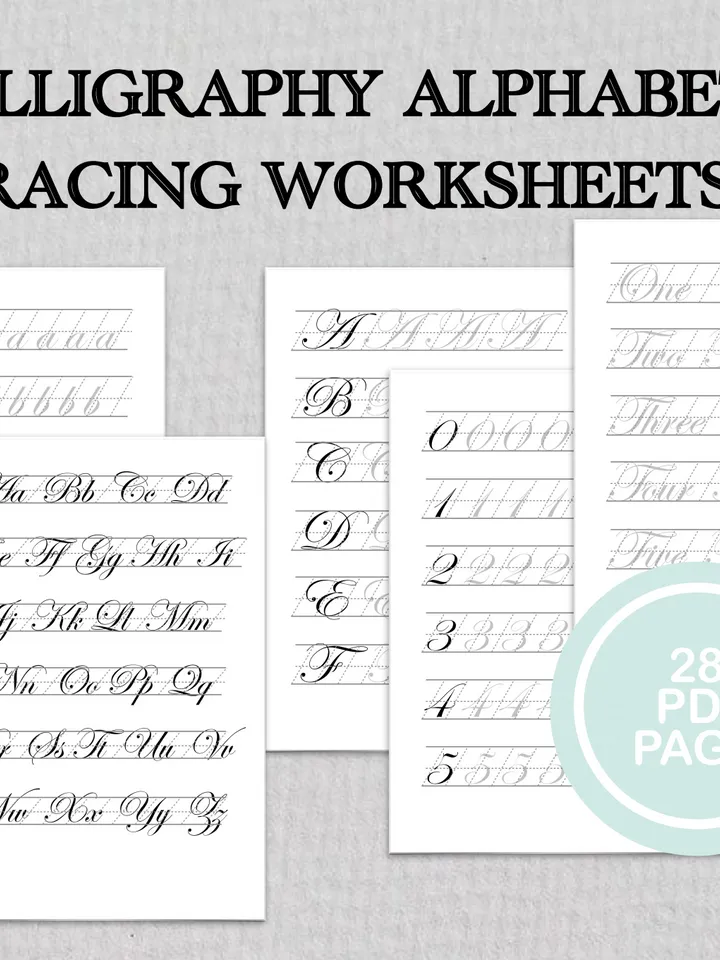 Elegant Font PDF, Hand Lettering Practice Pages, Modern Calligraphy Workbook