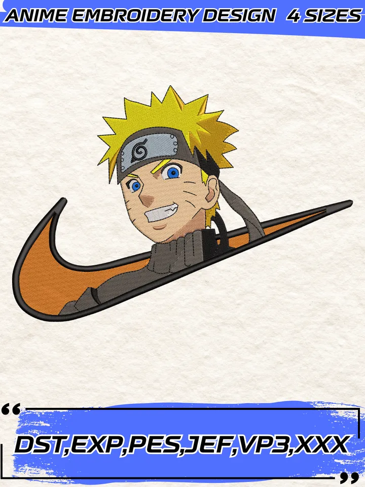 Swoosh Naruto Embroidery Design,Naruto Movie Embroidery Design,Machine Embroidery Design File,4 Sizes, Instant Download
