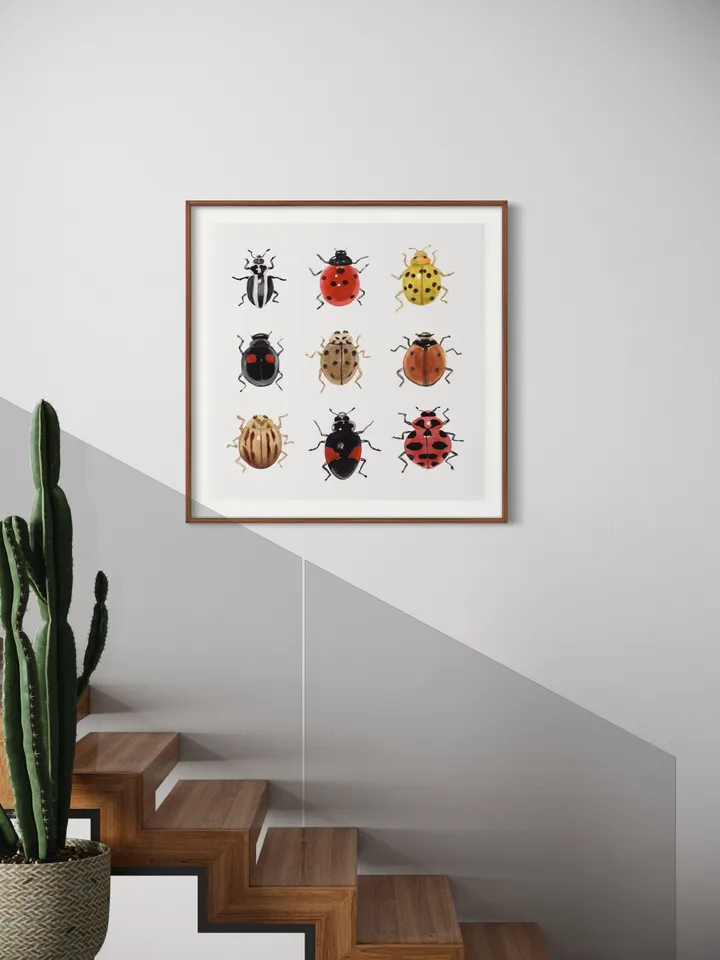 Ladybug Art Print, Watercolor Painting, Bug Insect Print, Insect Lover Gift, Ladybird Painting, Lady Bug, Realistic Art, Gift For Him