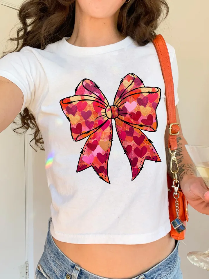 Valentine Day Heart Bow Brushstroke png, Valentine png, Valentines day, xoxo png, valentine png designs, Coquette Bow Valentine Png Trendy