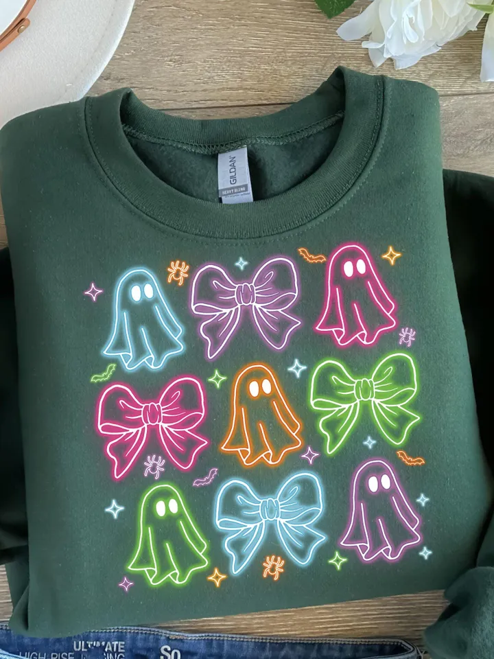 Coquette Halloween Neon Png, Halloween Ghost Neon png, Halloween Png, Spooky Season Png, Social Club Png, Girly Coquette, Halloween Mama Png