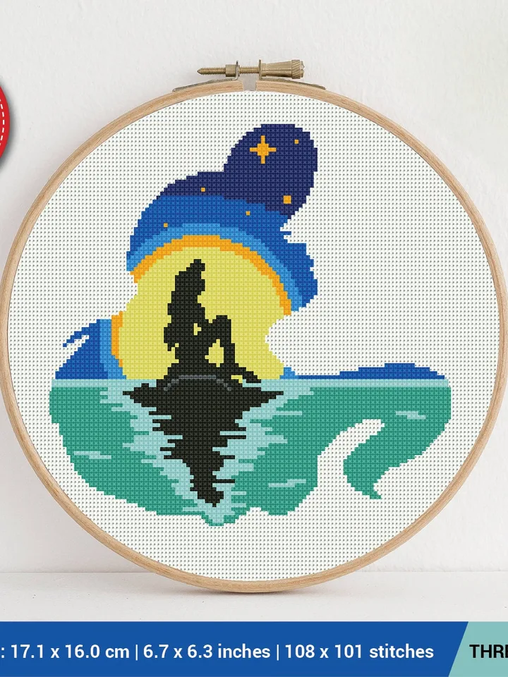 The little Mermaid Ariel Cross stitch pattern | Embroidery Pattern | Instant Download | Embroidery Designs