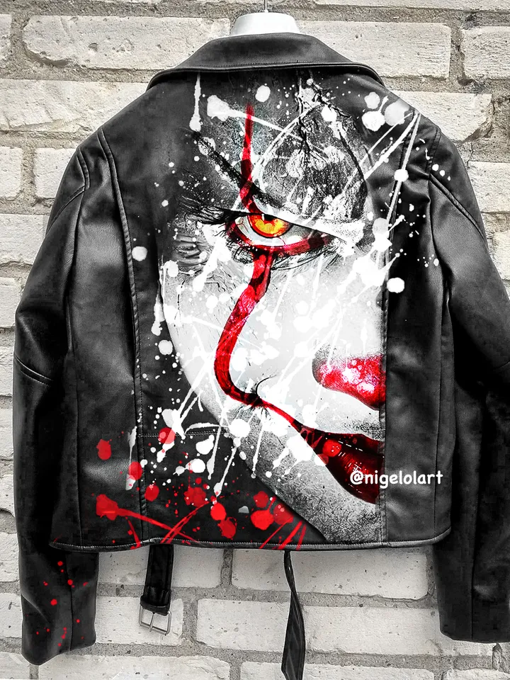 Painted leather jacket Supervillain Joker Harley Quinn Venom Superman Dc comics American comic books The Suicide Squad movies