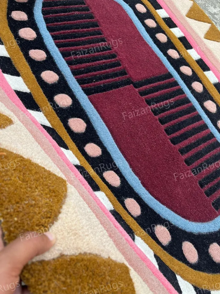 9x12 Oval Shape Living Room Rug Hand Tufted Modern Rug Handmade Soft Wool Rug Large Area Rugs for Bedroom Dining Hallway 5x8 6x9 8x10 10x14