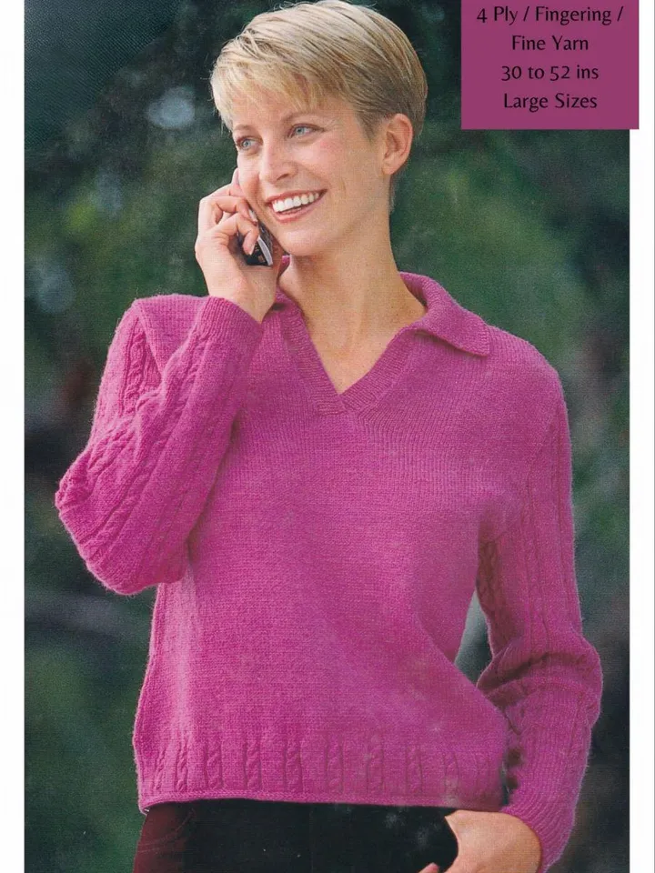 Sweater pullover knitting pattern women ladies classic simple sweater instant download