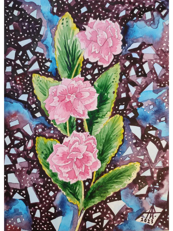 Author's original painting / Watercolor/Flowers / Abstraction