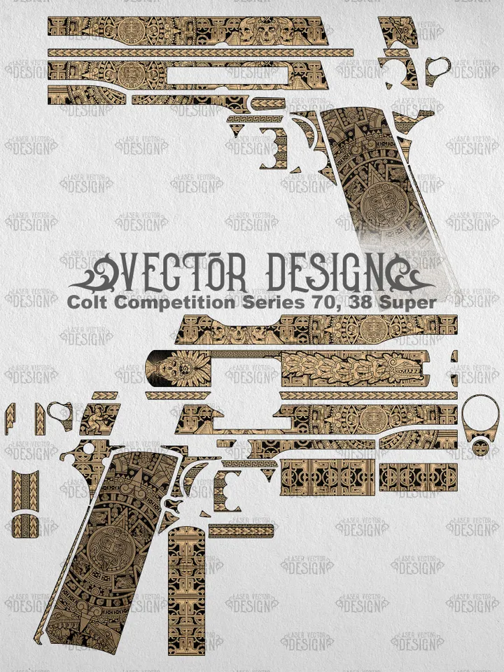 VECTOR DESIGN Colt Competition Series 70, 38 Super Aztec calendar