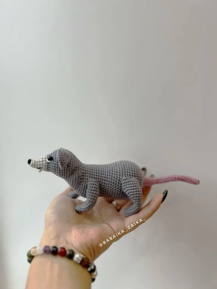 PDF Crochet Funny Realistic Rat Pattern,  Amigurumi Little Rat Pattern, Crochet mice, Crochet small mouse, Crochet Animal Amigurumi Cute Rat