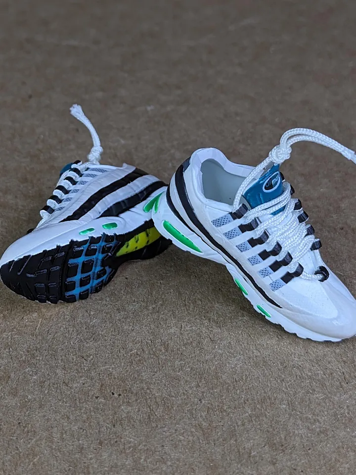 Premium white & blue sneakers for 12 inch male dolls