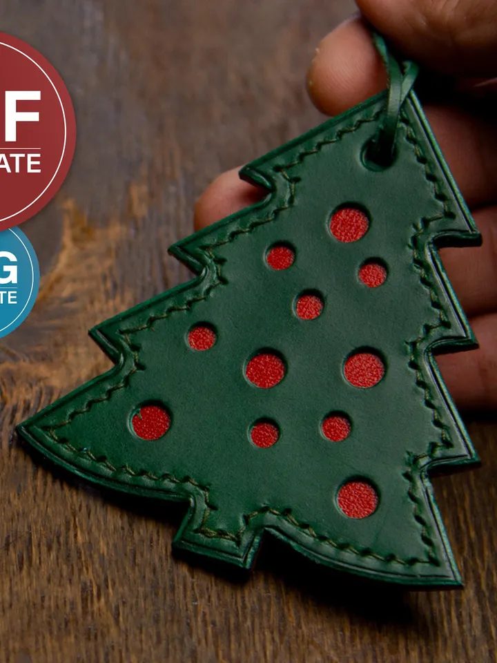 Leather Christmas Tree Toy PDF Pattern, New Year's Gift Toy SVG + Video