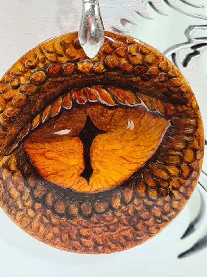 Dragon Eye necklace Pearl pendant Christmas Gift Wrapping Hand painting