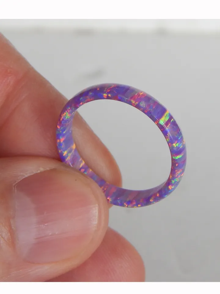 Solid opal ring. Very beautiful opal ring lavender color. Solid opal band.