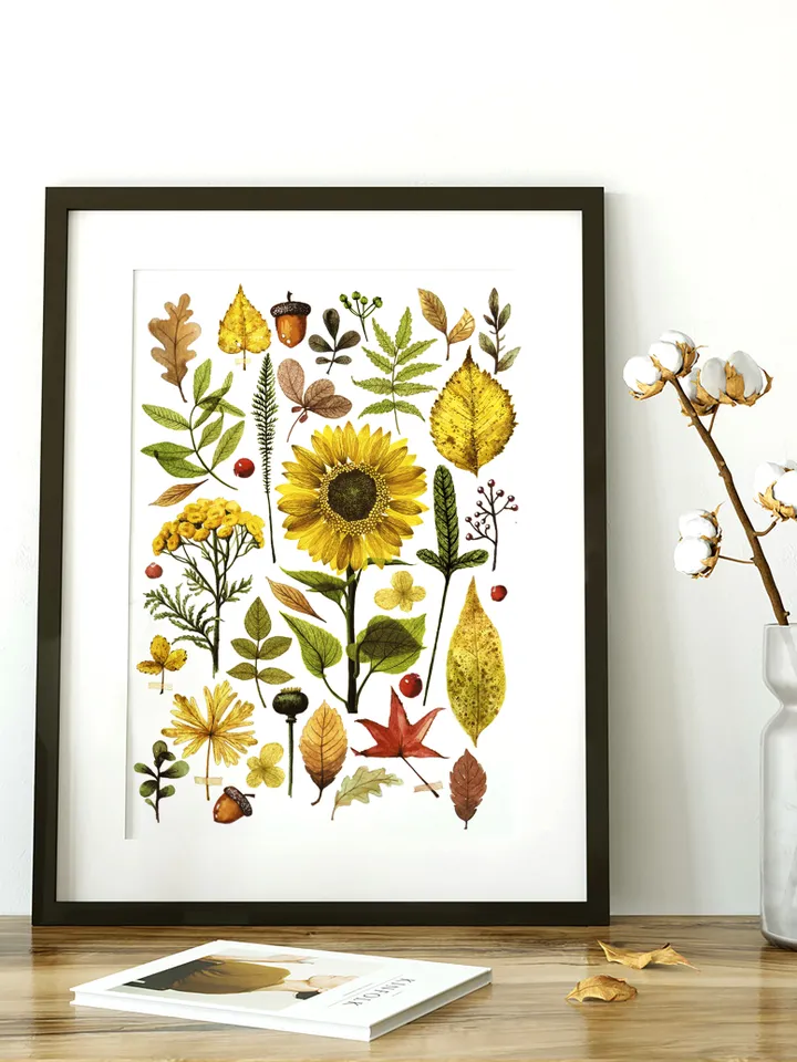 Watercolor print AUTUMN HERBARIUM (DIGITAL)