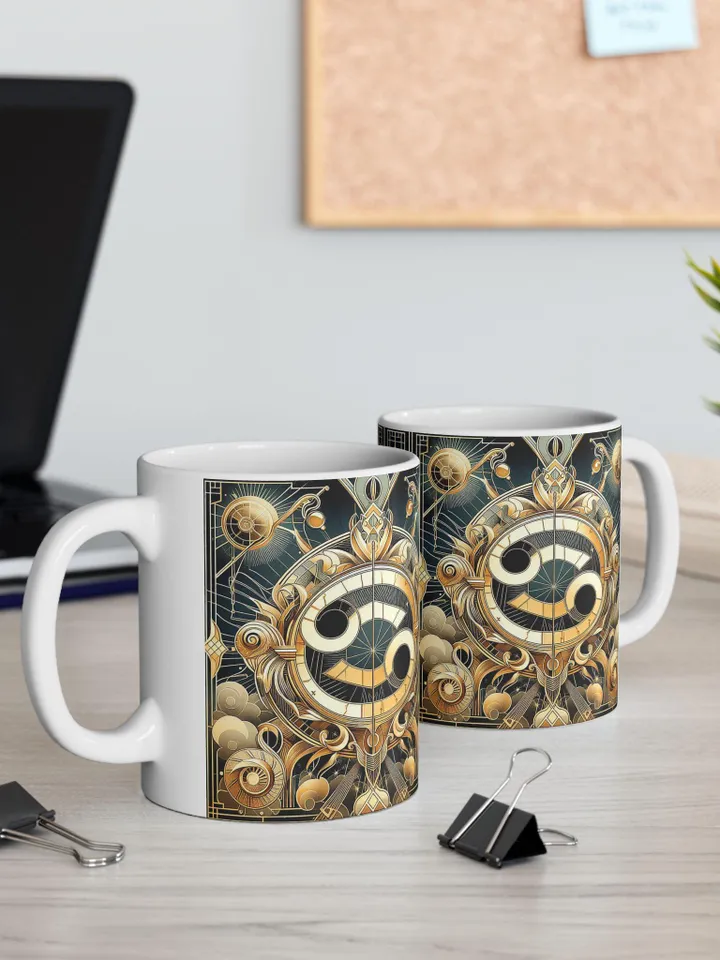 Cancer Zodiac Mug, Unique Coffee Cup, Zodiac Style Drinkware, Decorative Tea Gift, Retro Kitchenware, Home Decor