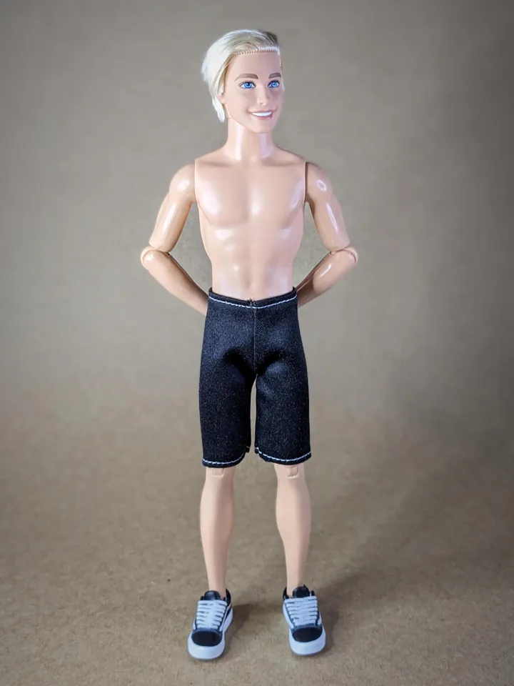 Black shorts for 12 inch fashion male dolls