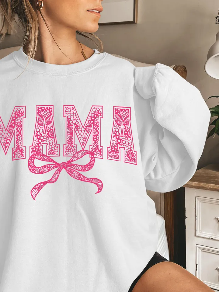 Lace Mama Coquette Png, Mama Png, Floral Mama Chinoiserie Png, Mama Varsity Png, Mothers Day Png, Gift for Mom, Lace Coquette Bow Png