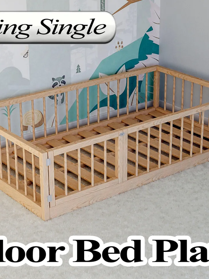 Montessori Floor Bed Plan, Australian King Single Size, PDF, DIY