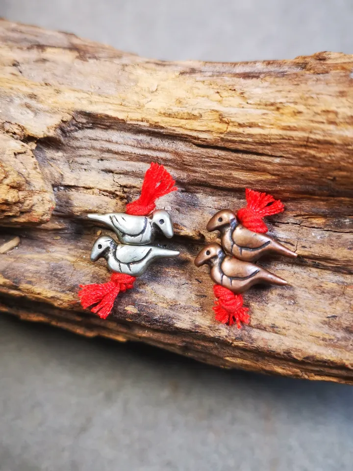 Gandhanra Antique Tibetan Amulet,Mini Phurba and Kartika(knife of the dakinis) ,for Prayer Bead Counter,Mala Accessories, Made of Red Copper